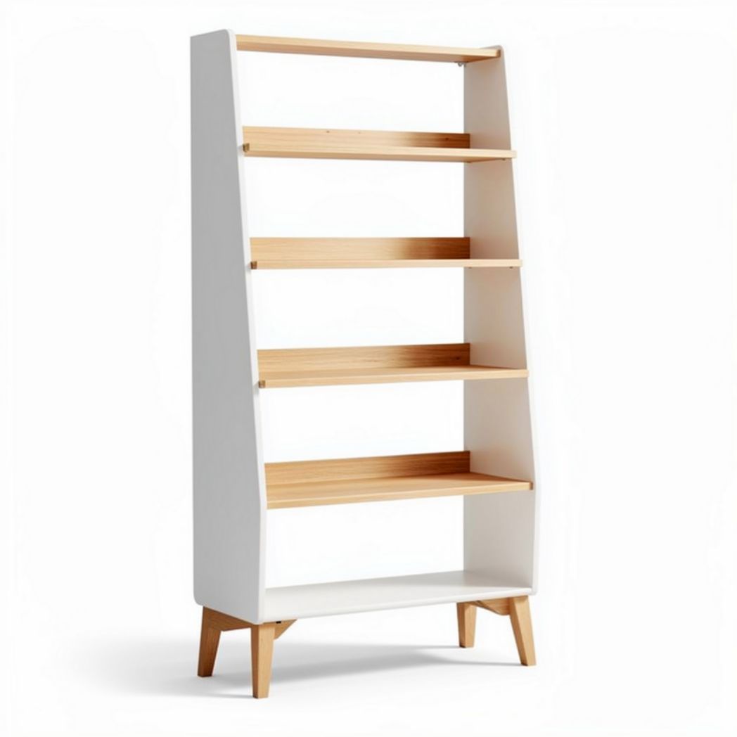 Wooden bookshelf 80 x 30 x 120cm with four open shelves for storage