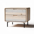 Wooden nightstand with two drawers and metal legs 40 x 50 x 40cm