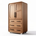Wooden wardrobe with two doors and three drawers 80 x 50 x 180cm