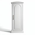 White wooden wardrobe with mirror door for bedroom storage 50 x 30 x 150cm