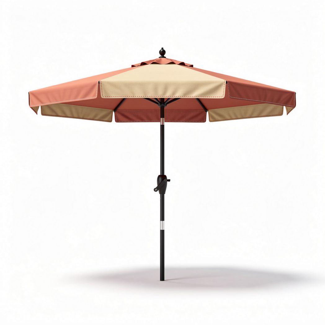 Garden umbrella with wooden pole and cream canopy 200 x 200 x 250cm