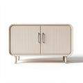 Wooden storage cabinet with louvered doors for living room or office 80 x 40 x 120cm