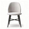 Upholstered dining chair in light gray fabric with black metal legs 46 x 46 x 85cm