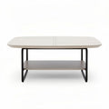 Wooden oval dining table with metal legs 200 x 100 x 75cm
