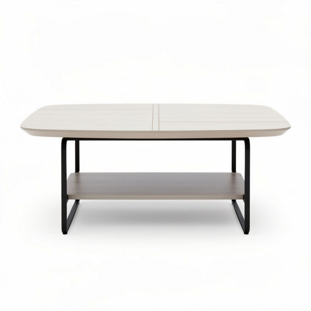 Wooden oval dining table with metal legs 200 x 100 x 75cm